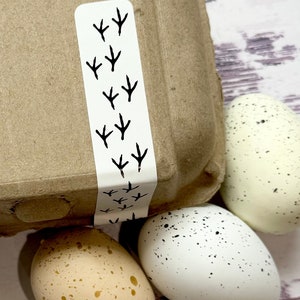 Chicken Tracks Egg Carton Tape - Egg Carton Label - Custom Egg Cartons - Chicken Lover Gift idea - Fresh Eggs for Sale - Egg Packaging