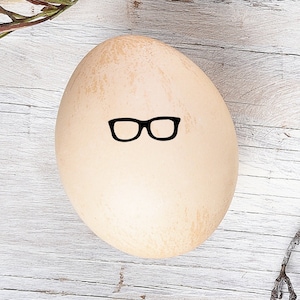 Egg Stamp - Glasses Egg Stamp - Chickens - Fresh Eggs Stamp - Farm Fresh Eggs - Funky Stamp - Glasses Stamp - Chicken Lover Gift - Backyard