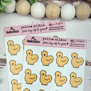 Yellow Silkie Stickers - Egg Carton Stickers - Chicken Planner Sticker - Cute Silkie - Eggs Sticker - Silkie Lover Gift - Silkie Egg Carton