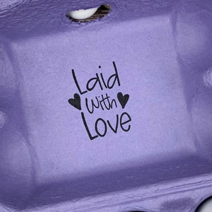 Egg Carton Stamp -  Laid with Love - Egg Carton Label - Fresh Eggs - Chicken Coop - Chickens - Chicken Lover Gift Idea - Farm Gift