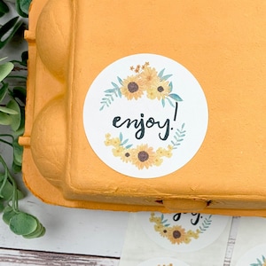 Enjoy Egg Carton Stickers - Fresh Eggs - Egg Carton Sticker - Color Egg Carton Backyard Chickens  Chicken Lover Gift Idea - Stocking Stuffer