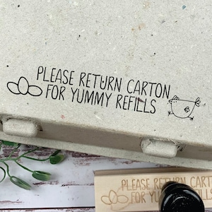 Please Return Carton Stamp - Please Return Carton for Yummy Refills - Personalized Egg Cartons - Farmers Market - Farm Stamp - Fresh Eggs
