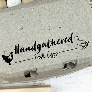 Duck Egg Carton Stamp - Handgathered Egg Carton Stamp - Fresh Eggs Stamp - Egg Stamp - Chickens - Chicken Lover Gift - FarmhouseMaven