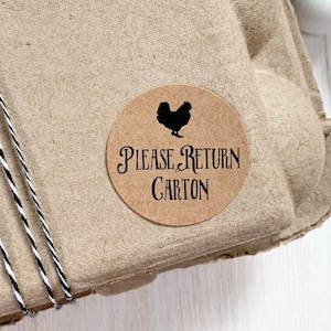 Please Return Egg Carton Sticker - 30 Stickers - Fresh Eggs Stickers - Egg Carton Stickers - Backyard Chickens - Chicken Lover Gift Idea