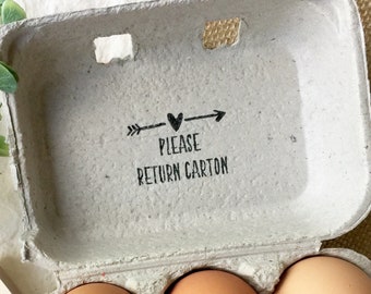 Please Return Carton Stamp - Egg Carton Stamp - Egg Carton Label - Egg Stamp - Chickens - Egg Stamp - Chicken Lover Gift - FarmhouseMaven