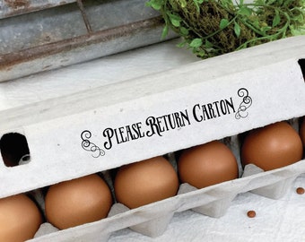 Please Return Carton Stamp - Egg Carton Stamp -  Fresh Eggs Stamp - Egg Stamp - Chickens - Egg Stamp - Chicken Gift - FarmhouseMaven