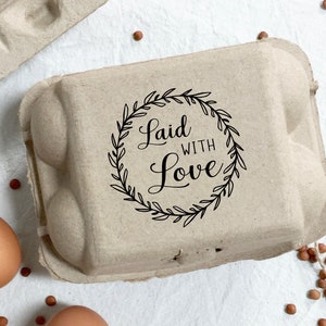 Egg Carton Stamp -  Laid with Love - Fresh Eggs - Duck Egg Carton Stamp - Chickens - Personalized Egg Carton Stamp - Chicken Lover Gift Idea