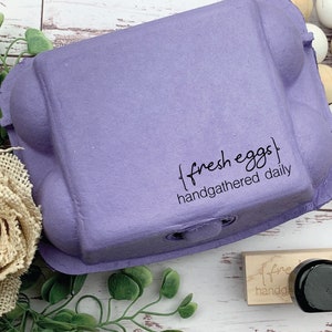 Handgathered Daily Egg Carton Stamp - Fresh Eggs - Chickens - Custom Egg Carton Stamp - FarmhouseMaven - Chicken Lover Gift Idea