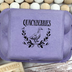 Quackberry Duck Egg Carton Stamp - Duck Egg Cartons - Egg Carton - Fresh Duck Eggs - Fresh Eggs - Duck Coop - Duck Lover Gift Idea