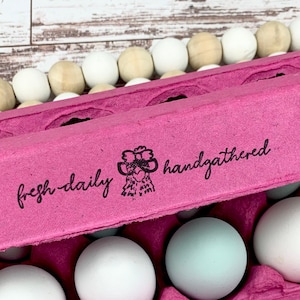 Fresh Daily Handgathered Funny Chicken Face Egg Carton Stamp - Fresh Eggs - Chickens - Chicken Coop - Chicken Lover Gift Idea