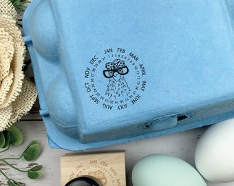 Funny Chicken Date Stamp for Egg Cartons – Farm Fresh Eggs