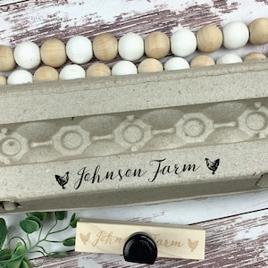 CUSTOM Egg Carton Stamp - Personalized Egg Carton Stamp Custom Logo Stamp - Fresh Eggs - Custom Egg Carton Stamp - Chickens - FarmhouseMaven