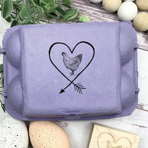 Chicken Arrow Heart Egg Carton Stamp - Backyard Chickens - Custom Egg Carton Stamp - Chicken Lover Gift - Personalized Egg Carton Stamp