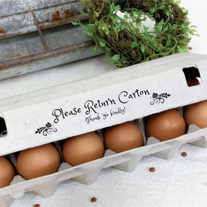 Please Return Carton Stamp - Egg Carton Stamp -  Egg Carton Return - Egg Stamp - Chickens - Egg Stamp - Chicken Gift - FarmhouseMaven