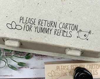 Egg Carton Refill Stamp – Farm Fresh Eggs, Chicken Design