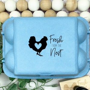 Fresh From the Nest Egg Carton and Tag Stamp - Chicken Babies - Egg Cartons - Farm Fresh Eggs - Chicken Coop - Farm Fresh Eggs Stamp  Market