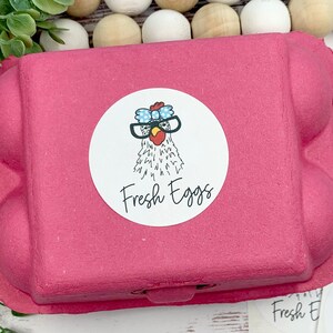Egg Carton Label - Funny Chicken Face - Egg Carton Design - Egg Carton Sticker Backyard Chickens  Chicken Lover Gift Idea - Stocking Stuffer
