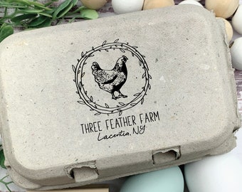 CUSTOM Egg Carton Stamp - Personalized Egg Carton Stamp - Fresh Eggs - Custom Egg Carton Label - Chickens - Chicken Lover Gift
