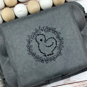 Silkie Chicken Egg Carton Stamp - Silkie Chicken Egg Carton Label - Farm Fresh Silkie Eggs - Homesteading - Colored Egg Cartons