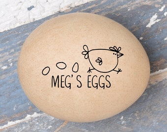 CUSTOM Mini Egg Stamp - Mini Stamper for Eggs - Backyard Chickens - Chicken Stamp - Chicken Lover Gift Idea - Chicken Running