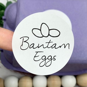 Bantam Eggs Carton Sticker - 100 Stickers - Chicken Stickers - Farm Fresh Stickers - Egg Carton Sticker - Chickens -  Bantam Chickens