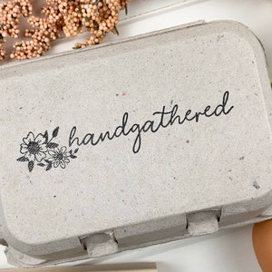 Handgathered Egg Carton Stamp - Personalized Egg Carton Stamp - Fresh Eggs - Custom Egg Carton - Chicken Lover Gift - FarmhouseMaven