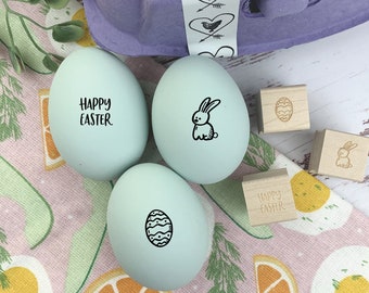 Set of 3 Easter Egg Mini Egg Stamps - Chicken Heart - Enjoy - Butt Nugget -  Chickens - Chicken Lover Gift - Egg Cartons - FarmhouseMaven