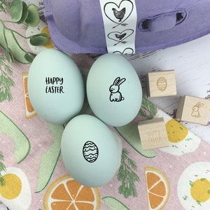 Set of 3 Easter Egg Mini Egg Stamps - Chicken Heart - Enjoy - Butt Nugget -  Chickens - Chicken Lover Gift - Egg Cartons - FarmhouseMaven