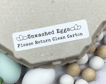 60 Unwashed Washed Egg Carton Stickers - Egg Carton Stickers - Chicken Egg Carton - Selling Eggs - FarmhousesMaven - Chicken Egg Carton