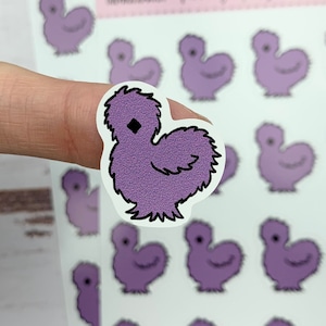 Purple Silkie Silkie Stickers - Egg Carton Stickers - Chicken Planner Sticker - Silkie Chicken - Eggs Sticker - Silkie Lover Gift