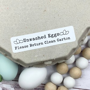 60 Unwashed Washed Egg Carton Stickers - Egg Carton Stickers - Chicken Egg Carton - Selling Eggs - FarmhousesMaven - Chicken Egg Carton