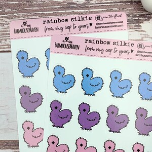 Rainbow Silkie Chicken Stickers Egg Carton Stickers Chicken Planner Sticker  Cute Chicken Stickers Hen Sticker Gift Idea