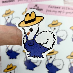 Farmer Silkie Sticker - Silkie Egg Carton Stickers - Chicken Planner Sticker - Cute Chicken Stickers - Silkie Gift Idea