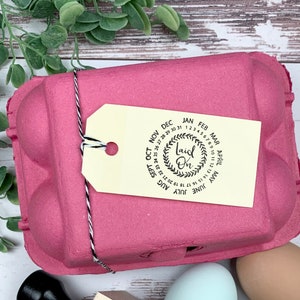 Laid On Egg Carton Date Stamp - Egg Date Stamp - Fresh Eggs - Egg Carton Label - Chicken Lover Gift Idea - Chicken Coop - FarmhouseMaven