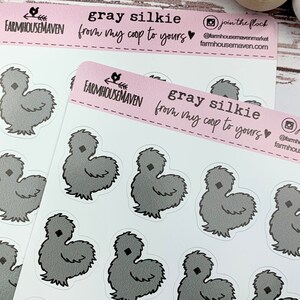 Silkie Stickers - Gray Silkie - Egg Carton Stickers - Chicken Planner Sticker - Silkie Chicken - Eggs Sticker - Silkie Lover Gift