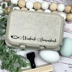 Washed or Unwashed Egg Carton Stamp - Egg Carton Stamp - Custom Egg Carton Stamp - Chicken Lover Gift Idea - Farm Stamp - Chicken Stamp