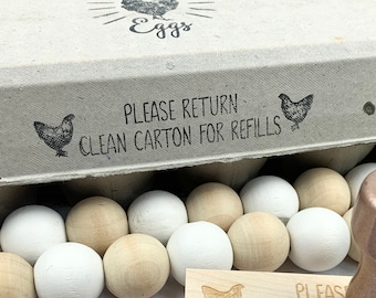 Please Return Clean Carton Rubber Stamp – Farm Fresh Eggs