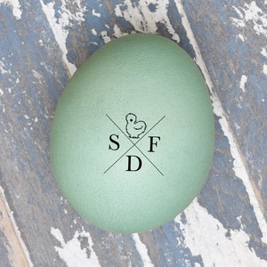 CUSTOM Silkie Mini Egg Stamp with Initials - Mini Stamper for Eggs - Farm Stand - Chicken Lover Gift Idea - Farmhouse Maven - Free Shipping