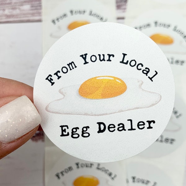 Local Egg Dealer Egg Carton Sticker - Egg Cartons - Fresh Eggs Carton Stickers - Cute Chicken Stickers - Chicken Lady Gift Idea - Farm