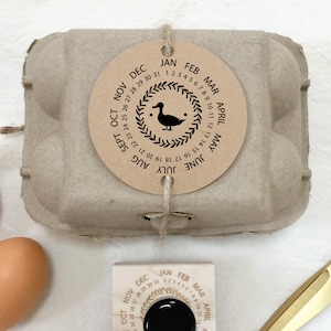 Egg Carton Stamp -  Duck Egg Date Stamp - Egg Carton Label - Egg Stamp - Custom Egg Carton - Ducks