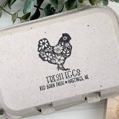 Funny Chicken Face Egg Carton Date Stamp Fresh Eggs Crazy Etsy