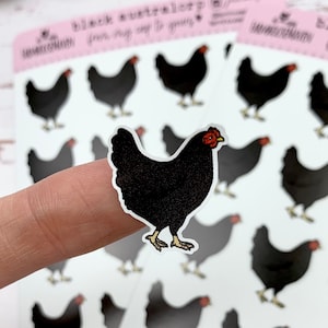 Australorp Chicken Stickers - Free Shipping - Egg Carton Stickers - Black Chicken Sticker - Cute Chicken Stickers  Egg Carton Gift Idea