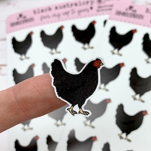 Australorp Chicken Stickers - Egg Carton Stickers - Black Chicken Sticker - Cute Chicken Stickers  Egg Carton Gift Idea