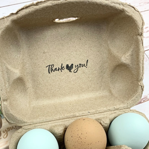 Thank You Stamp - Egg Carton Stamp - Egg Carton Label - Egg Stamp - Chickens - Chicken Lover Gift Idea - Chicken Coop - FarmhouseMaven