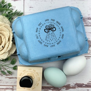 Funny Chicken Face Egg Carton Date Stamp - Egg Stamp - Chicken Glasses - Chickens - Fresh Eggs - Egg Packaging - Chicken Lover Gift Idea