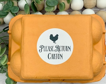 Please Return Carton Egg Carton Stickers - Fresh Eggs - Egg Carton Sticker - Backyard Chickens - Chicken Lover Gift Idea - Stocking Stuffer