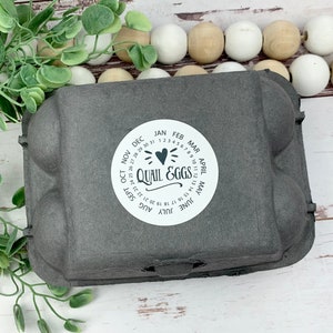Quail Egg Stickers - Quail Egg Carton - Quail Egg Date Label - Farm Fresh Stickers - Egg Carton Sticker - Egg Carton Label - Farmhouse Style