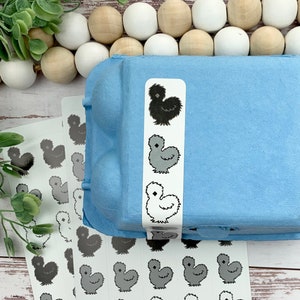 Egg Carton Tape - Silkie - Egg Carton Label - Custom Egg Cartons - Chicken Lover Gift idea - Duck Egg Carton Fresh Eggs  Stocking Stuffer