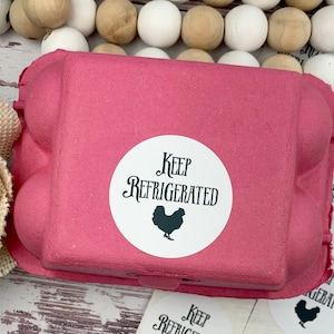 Please Keep Refrigerated Egg Carton Stickers - Fresh Eggs - Custom Egg Carton Sticker - Backyard Chickens - Chicken Lover Gift Idea - Silkie