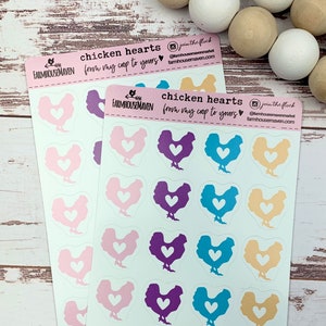 Rainbow Chicken Stickers- Egg Carton Stickers - Chicken Planner Sticker - Cute Chicken Stickers - Hen Sticker - Gift Idea